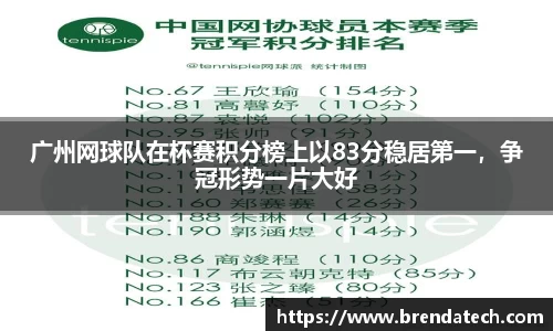 广州网球队在杯赛积分榜上以83分稳居第一，争冠形势一片大好